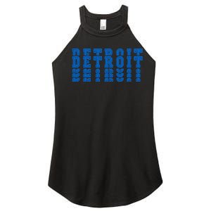 Detroit Honolulu Blue Stacked Women's Perfect Tri Rocker Tank