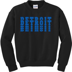 Detroit Honolulu Blue Stacked Kids Sweatshirt