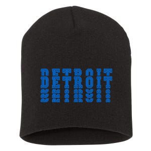 Detroit Honolulu Blue Stacked Short Acrylic Beanie