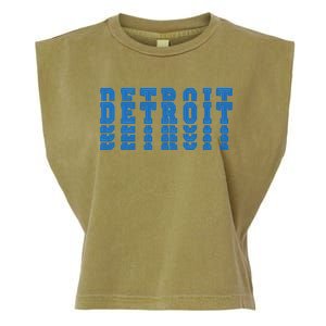 Detroit Honolulu Blue Stacked Garment-Dyed Women's Muscle Tee