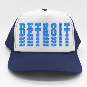 Detroit Honolulu Blue Stacked Trucker Hat