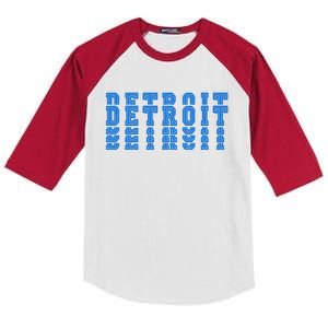 Detroit Honolulu Blue Stacked Kids Colorblock Raglan Jersey