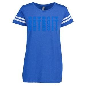 Detroit Honolulu Blue Stacked Enza Ladies Jersey Football T-Shirt