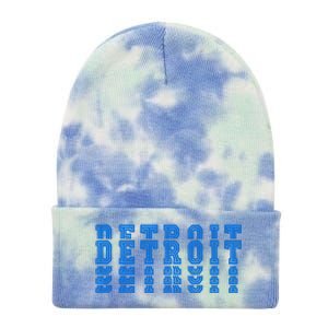 Detroit Honolulu Blue Stacked Tie Dye 12in Knit Beanie