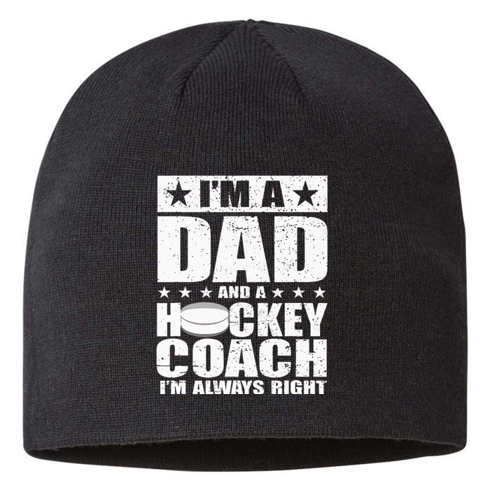 Dad Hockey Coach Fathers Day Gift From Daughter Son Sustainable Beanie