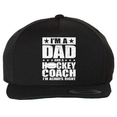 Dad Hockey Coach Fathers Day Gift From Daughter Son Wool Snapback Cap