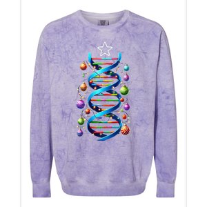 Dna Helix Christmas Tree Scientist Biology Science Teacher Colorblast Crewneck Sweatshirt