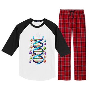 Dna Helix Christmas Tree Scientist Biology Science Teacher Raglan Sleeve Pajama Set