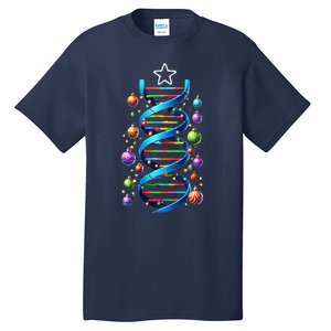 Dna Helix Christmas Tree Scientist Biology Science Teacher Tall T-Shirt