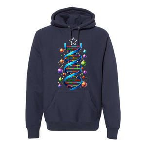 Dna Helix Christmas Tree Scientist Biology Science Teacher Premium Hoodie