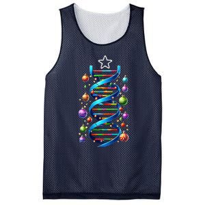 Dna Helix Christmas Tree Scientist Biology Science Teacher Mesh Reversible Basketball Jersey Tank