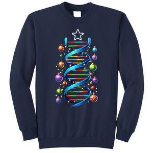 Dna Helix Christmas Tree Scientist Biology Science Teacher Tall Sweatshirt