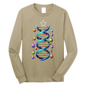 Dna Helix Christmas Tree Scientist Biology Science Teacher Long Sleeve Shirt