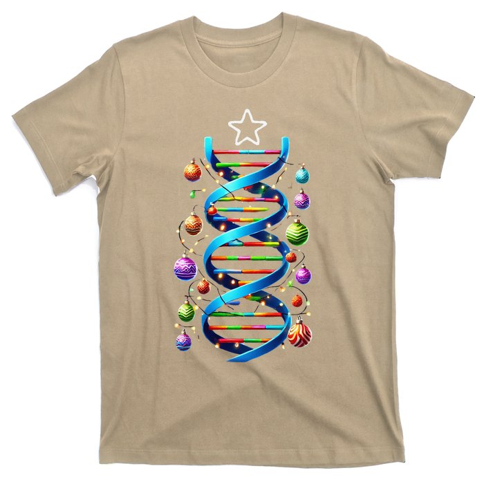 Dna Helix Christmas Tree Scientist Biology Science Teacher T-Shirt