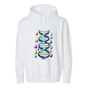 Dna Helix Christmas Tree Scientist Biology Science Teacher Garment-Dyed Fleece Hoodie