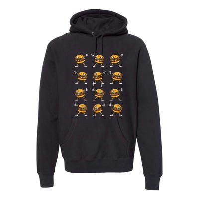 Dabbing Hamburger Cheeseburger Premium Hoodie