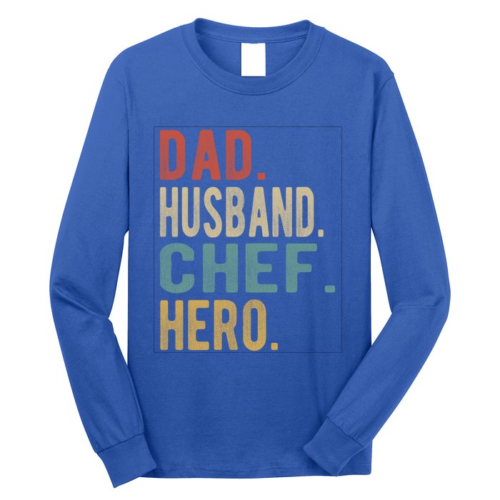 Dad Husband Chef Hero Gift Long Sleeve Shirt