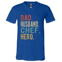 Dad Husband Chef Hero Gift V-Neck T-Shirt