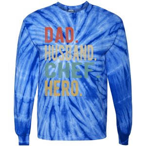 Dad Husband Chef Hero Gift Tie-Dye Long Sleeve Shirt