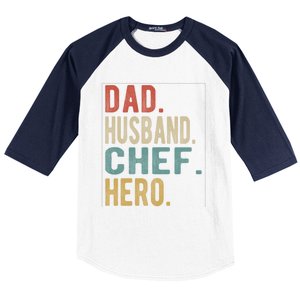 Dad Husband Chef Hero Gift Baseball Sleeve Shirt