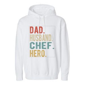 Dad Husband Chef Hero Gift Garment-Dyed Fleece Hoodie