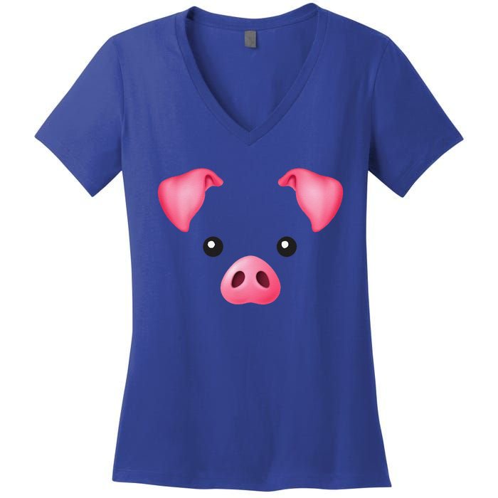 DIY Halloween Costume Pink Pig Costume Fors Women's V-Neck T-Shirt