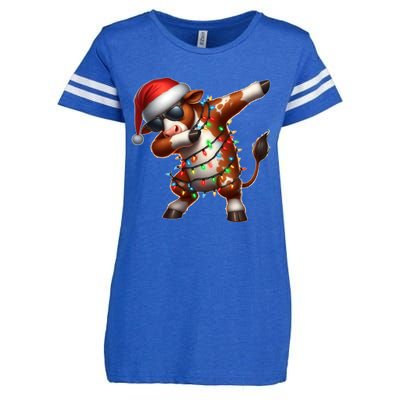 Dabbing Hereford Cattle Farmer Sunglasses Christmas Xmas Gift Enza Ladies Jersey Football T-Shirt