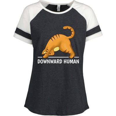 Downward Hu Cat Gift Enza Ladies Jersey Colorblock Tee