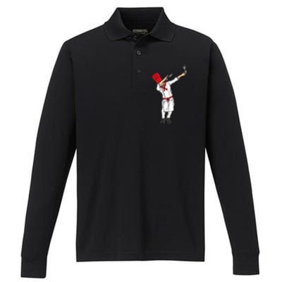 Dabbing Hibachi Chef Gift Funny Japanese Chef Asian Cook Gift Performance Long Sleeve Polo