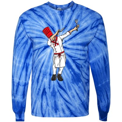 Dabbing Hibachi Chef Gift Funny Japanese Chef Asian Cook Gift Tie-Dye Long Sleeve Shirt