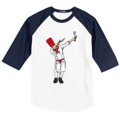 Dabbing Hibachi Chef Gift Funny Japanese Chef Asian Cook Gift Baseball Sleeve Shirt