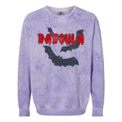 Dadcula Halloween Costume Distressed Dad Dadcula Bat Colorblast Crewneck Sweatshirt