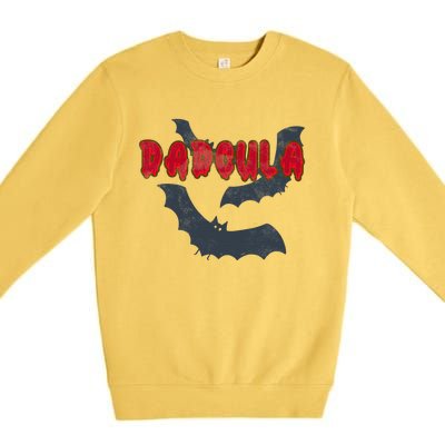 Dadcula Halloween Costume Distressed Dad Dadcula Bat Premium Crewneck Sweatshirt