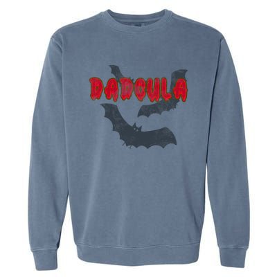 Dadcula Halloween Costume Distressed Dad Dadcula Bat Garment-Dyed Sweatshirt