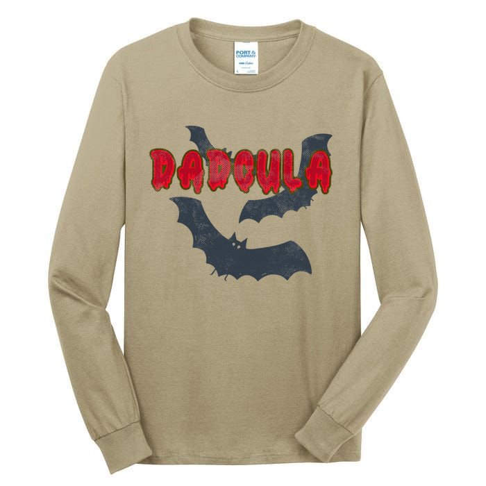 Dadcula Halloween Costume Distressed Dad Dadcula Bat Tall Long Sleeve T-Shirt