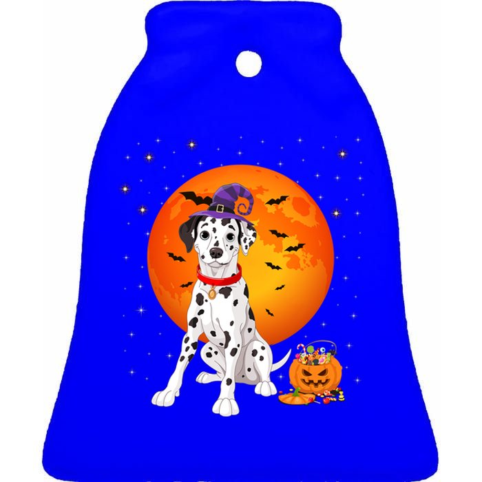 Dalmatian Halloween Costume Pumpkin Dalmatian Gift Ceramic Bell Ornament