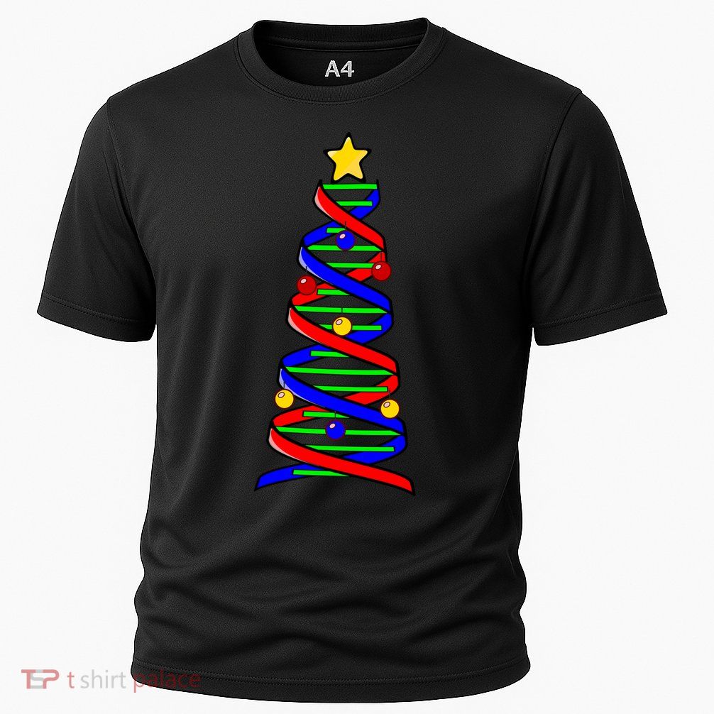Dna Helix Christmas Tree Life Science Biology Teacher Gift Cooling Performance Crew T-Shirt