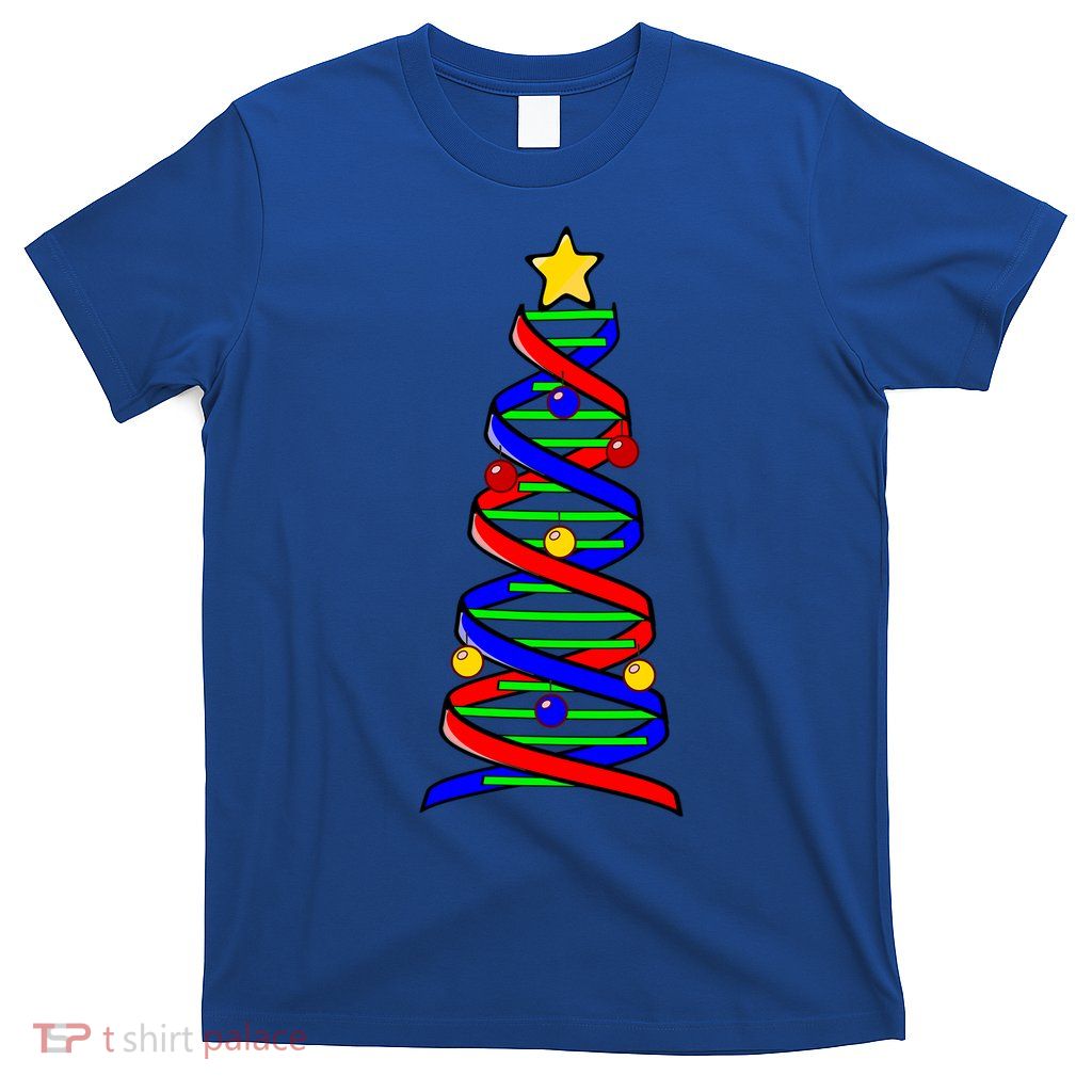 Dna Helix Christmas Tree Life Science Biology Teacher Gift T-Shirt