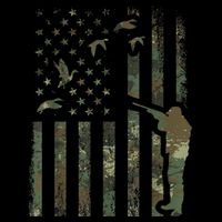 Duck Hunting Camo Men Camouflage Hunter American Flag Tall T-Shirt