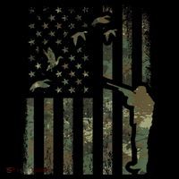 Duck Hunting Camo Men Camouflage Hunter American Flag Premium T-Shirt