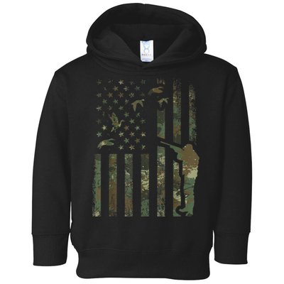 Duck Hunting Camo Men Camouflage Hunter American Flag Toddler Hoodie