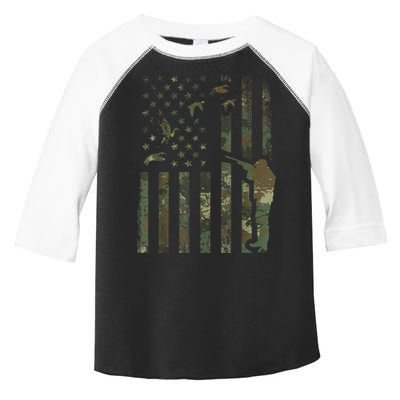Duck Hunting Camo Men Camouflage Hunter American Flag Toddler Fine Jersey T-Shirt