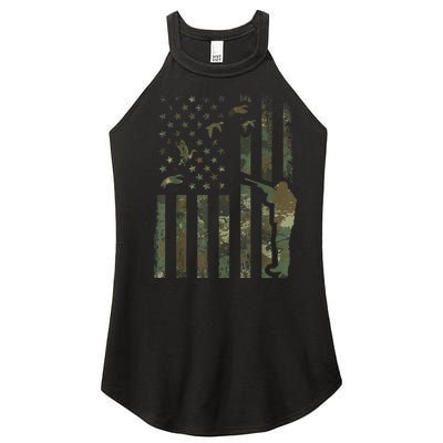 Duck Hunting Camo Men Camouflage Hunter American Flag Women's Perfect Tri Rocker Tank