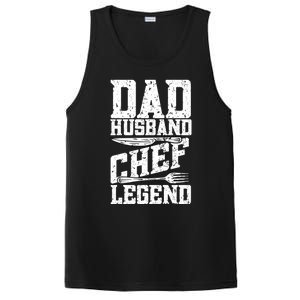 Dad Husband Chef Legend Cook Cooking Funny Chef Gift PosiCharge Competitor Tank