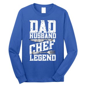 Dad Husband Chef Legend Cook Cooking Funny Chef Gift Long Sleeve Shirt