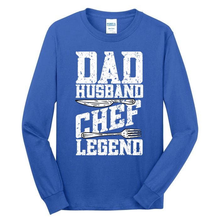 Dad Husband Chef Legend Cook Cooking Funny Chef Gift Tall Long Sleeve T-Shirt