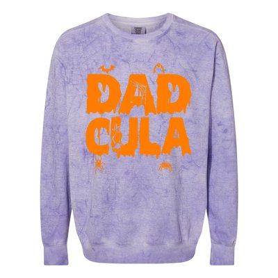 Dadcula Halloween Costume Dadcula Momster Family Matching Gift Colorblast Crewneck Sweatshirt