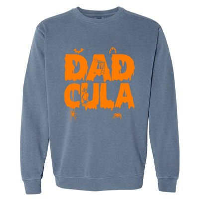 Dadcula Halloween Costume Dadcula Momster Family Matching Gift Garment-Dyed Sweatshirt