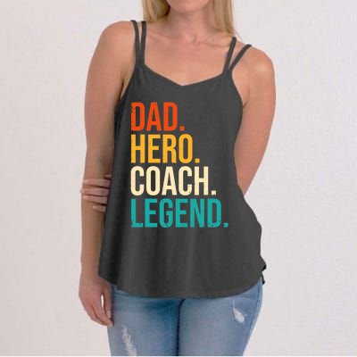 Dad Hero Coach Legend Funny Father's Day Loving Father Women's Strappy Tank