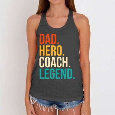 Dad Hero Coach Legend Funny Father's Day Loving Father Women's Knotted Racerback Tank